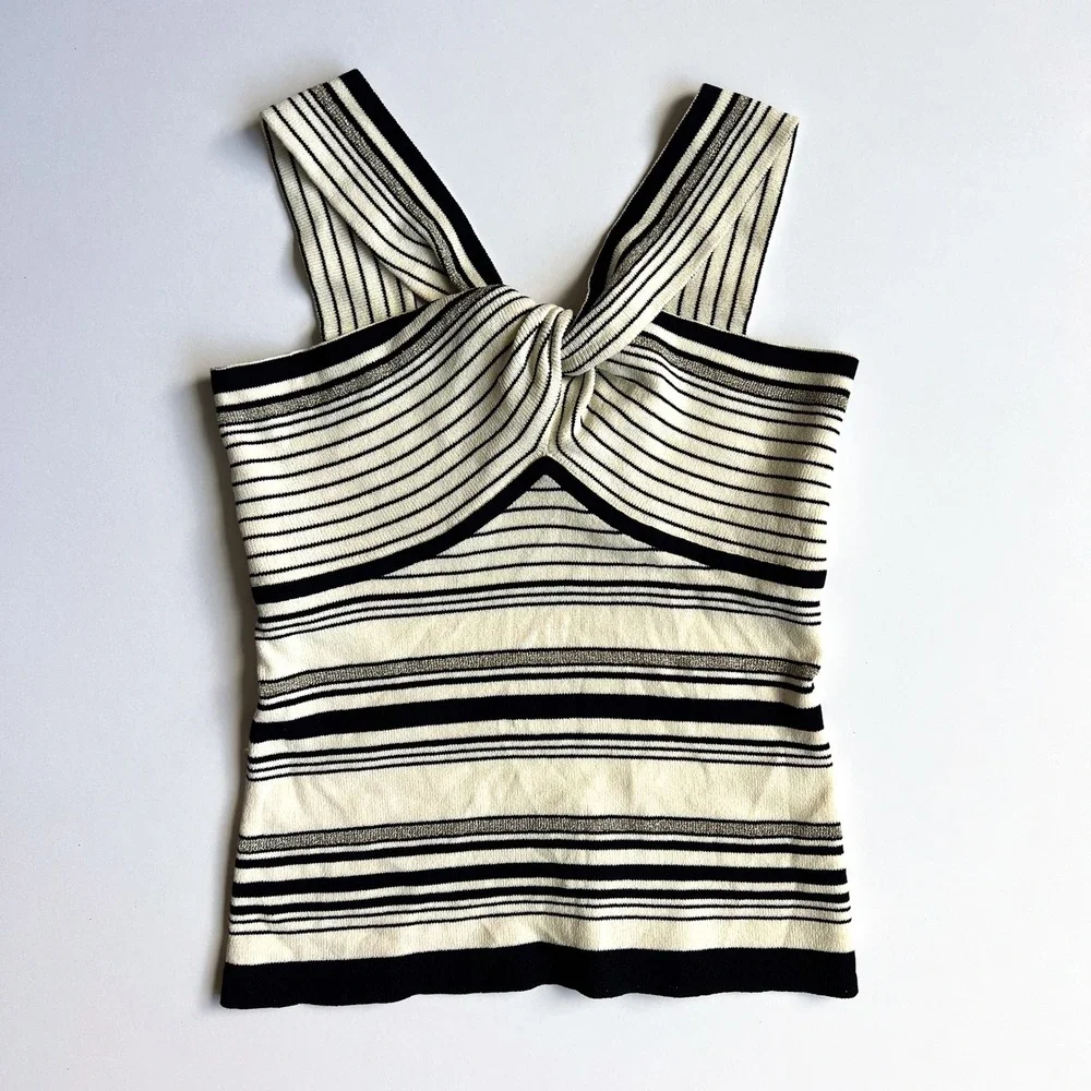 Anne Klein 90s Striped Knit Halter Tank Top